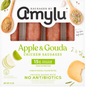 Amylu Apple & Gouda Chicken Sausages, 12 oz