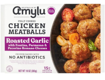 Amylu Roasted Garlic Chicken Meatballs, 10 oz