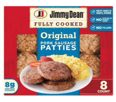 Jimmy Dean® Fully Cooked Original Pork Breakfast Sausage Patties, 8 Count