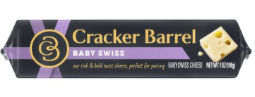 Cracker Barrel Baby Swiss Cheese, 7 oz