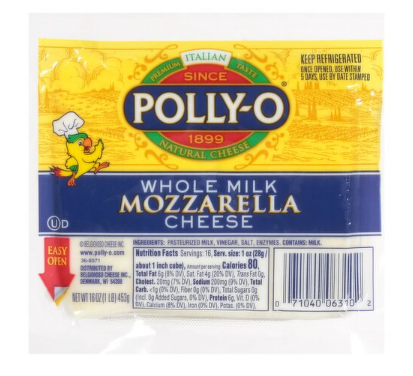 Polly-O Whole Milk Mozzarella Cheese, 16 oz
