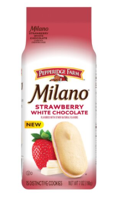Pepperidge Farm Milano Strawberry White Chocolate Distinctive Cookies, 15 count, 7 oz
