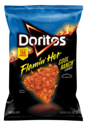 Doritos Tortilla Chips Flamin' Hot Cool Ranch Flavored 9 1/4 Oz