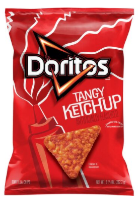 Doritos Tortilla Chips Tangy Ketchup Artificially Flavored 9 1/4 Oz