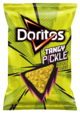 Doritos Tortilla Chips Tangy Pickle Artificially Flavored 9 1/4 Oz