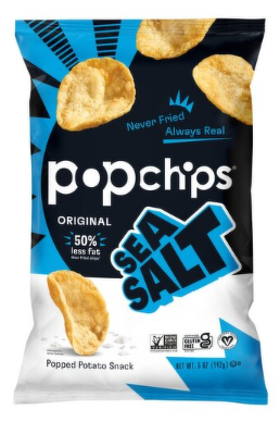 Popchips Original Sea Salt Popped Potato Snack, 5 oz