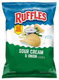 Ruffles Potato Chips Sour Cream & Onion Flavored 8 Oz