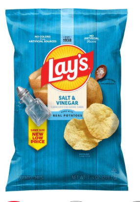 Lay's Potato Chips Salt & Vinegar Flavored 7 3/4 Oz