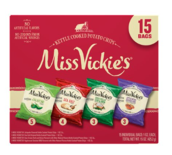 Miss Vickie's Kettle Cooked Potato Chips Variety Pack, 1 Oz, 15 Count
