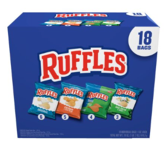 Ruffles Potato Chips Variety Pack 1 Oz, 18 Count