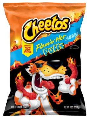 Cheetos Puffs Cheese Flavored Snacks Flamin' Hot Flavored 8 Oz