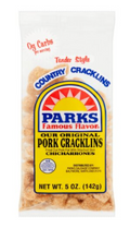 Parks Famous Flavor Tender Style Original Pork Cracklins Chicharrones, 5 oz