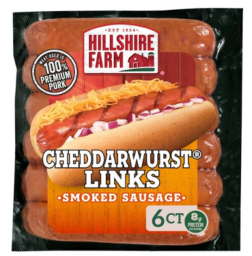 Hillshire Farm Cheddarwurst Smoked Sausage with Wisconsin Cheese, 6 Links