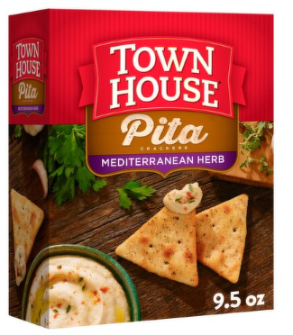 Town House Mediterranean Herb Pita Crackers, 9.5 oz