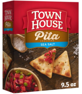 Town House Pita Sea Salt Oven Baked Crackers, 9.5 oz