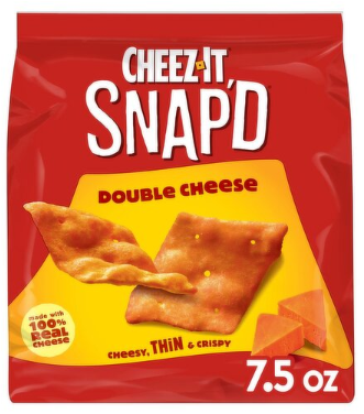 Cheez-It Snap'd Double Cheese Cheesy Baked Snacks, 7.5 oz