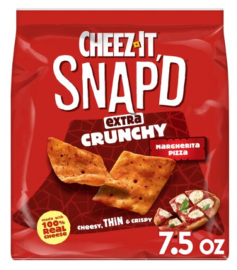 Cheez-It Snap'd Extra Crunchy Margherita Pizza Cheesy Baked Snacks, 7.5 oz