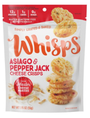 Whisps Asiago & Pepper Jack Cheese Crisps, 1.95 oz