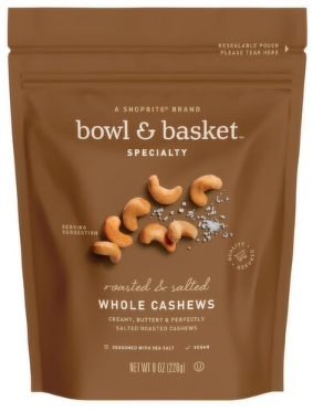 Bowl & Basket Specialty Roasted & Salted Whole Cashews, 8 oz