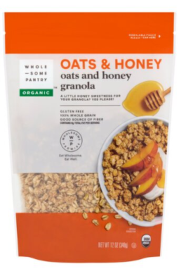 Wholesome Pantry Organic Oats and Honey Granola, 12 oz