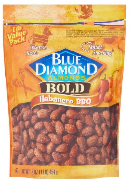 Blue Diamond Almonds Bold Habanero BBQ Almonds Value Pack, 16 oz