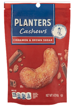 Planters Cinnamon & Brown Sugar Cashews, 5 oz