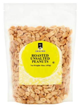 PF Snacks Roasted Unsalted Peanuts, 16 oz