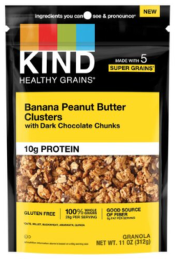 Kind Healthy Grains Banana Peanut Butter Clusters with Dark Chocolate Chunks Granola, 11 oz