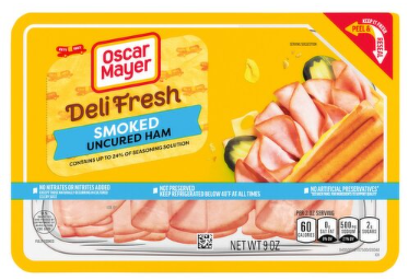 Oscar Mayer Deli Fresh Smoked Uncured Ham, 9 oz
