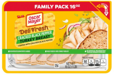 Oscar Mayer Deli Fresh Cracked Black Pepper Turkey Breast Family Pack, 16 oz