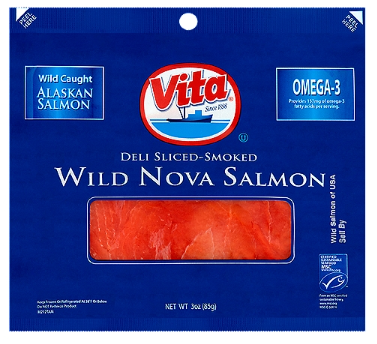 Vita Deli Sliced-Smoked Wild Nova Salmon, 3 oz