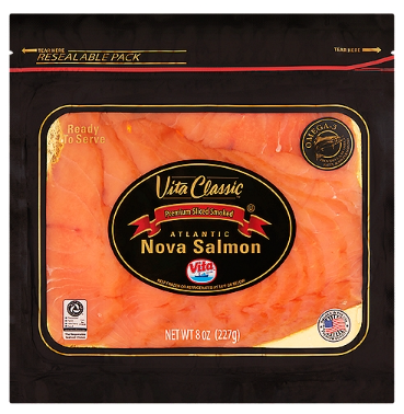 Vita Classic Premium Sliced Smoked Atlantic Nova Salmon, 8 oz