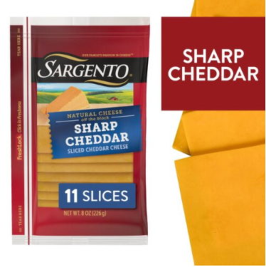 Sargento Sliced Sharp Natural Cheddar Cheese, 11 count, 8 oz