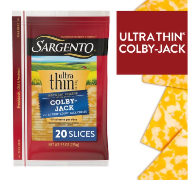 Sargento Ultra Thin Colby-Jack Cheese, 20 count, 7.6 oz