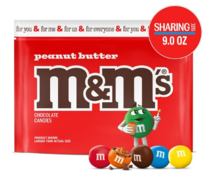 M&M's Peanut Butter Chocolate Candies Sharing Size, 9.0 oz
