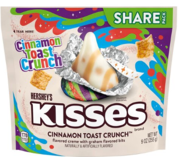 Hershey's Kisses Cinnamon Toast Crunch Candy Share Pack, 9 oz