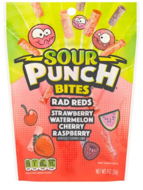 Sour Punch Bites Rad Reds Candy, 9 oz