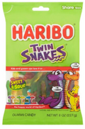 Haribo Twin Snakes Sweet & Sour Gummi Candy Share Size, 8 oz