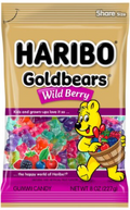 Haribo Goldbears Wild Berry Gummi Candy Share Size, 8 oz