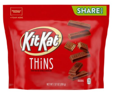 KitKat Thins Crisp Waffers in Milk Chocolate Share Pack, 7.37 oz