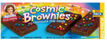Little Debbie Cosmic Brownies with Chocolate Chip Candy Big Pack, 12 count, 1 lb 12.0 oz