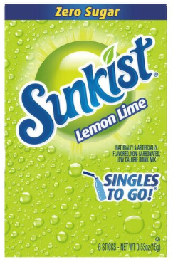 Sunkist Singles To Go Lemon Lime Drink Mix, 6 count, 0.53 oz