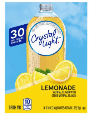 Crystal Light Lemonade Drink Mix, 0.14 oz, 30 count
