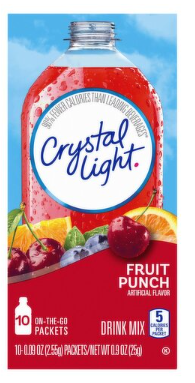 Crystal Light Fruit Punch Drink Mix, 0.09 oz, 10 count