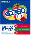 Snapple On The Go Fruits Drink Mix Packets Variety Pack, 30 count, 2.95 oz