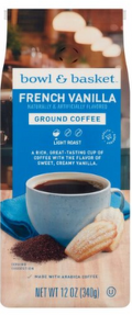 Bowl & Basket French Vanilla Light Roast Ground Coffee, 12 oz