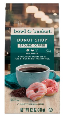 Bowl & Basket Donut Shop Medium Roast Ground Coffee, 12 oz