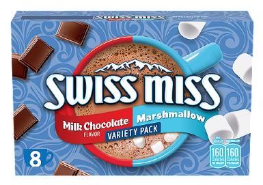 Swiss Miss Milk Chocolate Flavor and Marshmallow Hot Cocoa Mix Variety Pack, 1.38 oz, 8 count