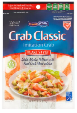 Trans Ocean Flake Style Classic Imitation Crab, 8 oz