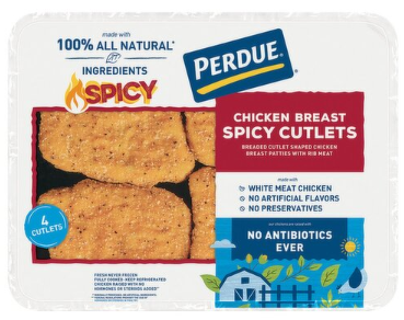 Perdue Spicy Chicken Breast Cutlets, 4 count, 12 oz